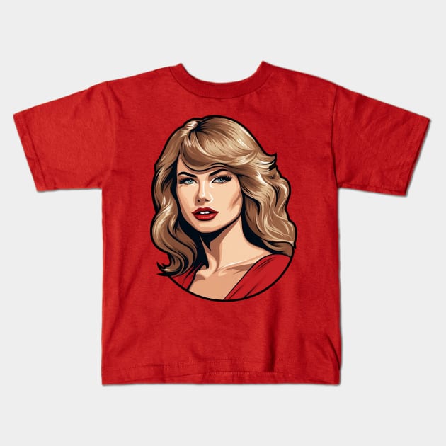 Taylor Swift Art Kids T-Shirt by tysonstreet